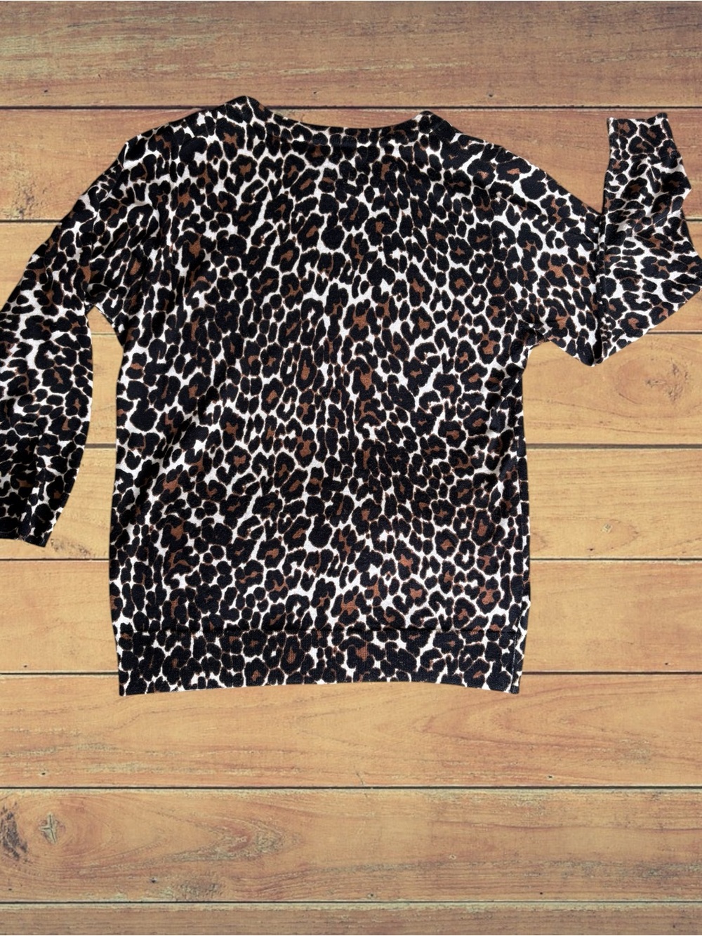 J. Crew Leopard-Print Sweater in Beige, Black & Brown